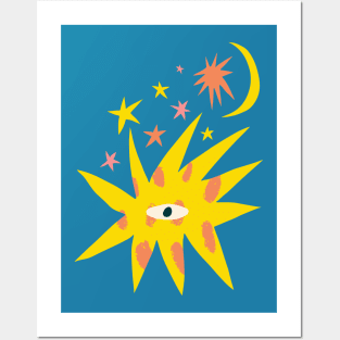 Star Moon Eye Posters and Art